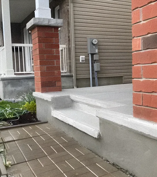Rebuilt porch step and masonry column — Ottawa & Gatineau